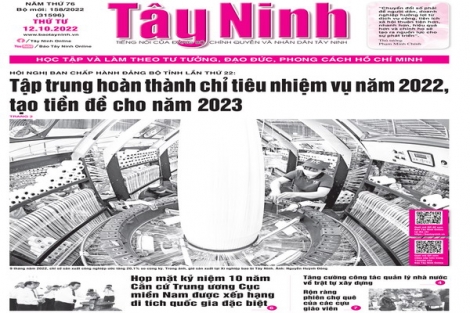 Điểm báo in Tây Ninh ngày 12.10.2022