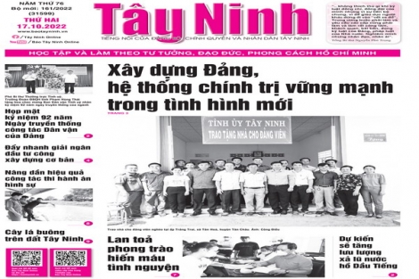 Điểm báo in Tây Ninh ngày 17.10.2022