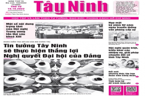 Điểm báo in Tây Ninh ngày 19.10.2022