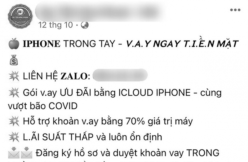 Vay tiền bằng tài khoản điện thoại, tiềm ẩn rủi ro