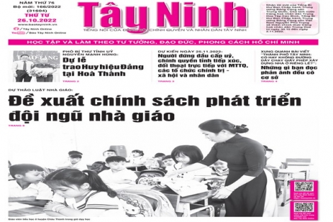 Điểm báo in Tây Ninh ngày 26.10.2022