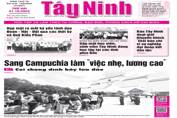 Điểm báo in Tây Ninh ngày 31.10.2022