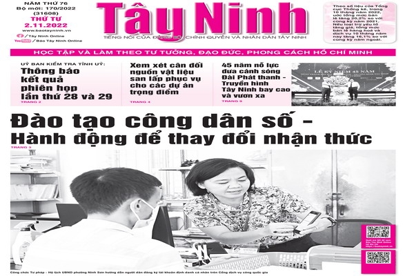 Điểm báo in Tây Ninh ngày 02.11.2022