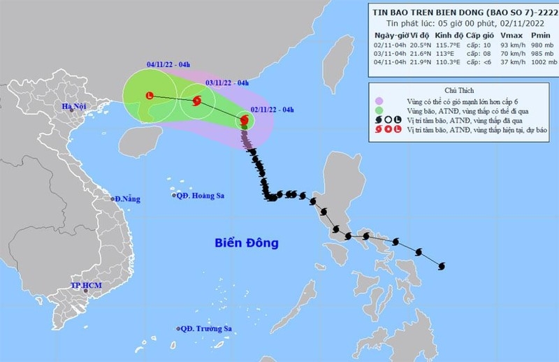 Bão số 7 suy yếu dần thành áp thấp nhiệt đới