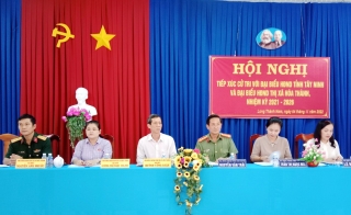 Đại tá Nguyễn Văn Trãi- Giám đốc Công an tỉnh: Tiếp xúc cử tri phường Long Hoa và xã Long Thành Nam