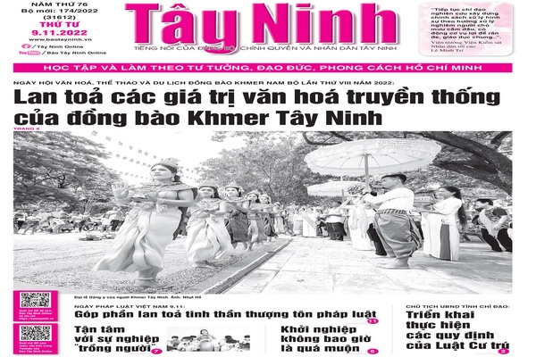 Điểm báo in Tây Ninh ngày 09.11.2022