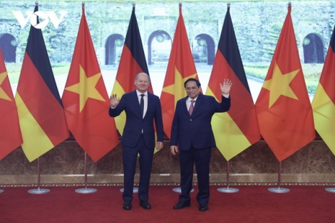 Toàn cảnh lễ đón Thủ tướng Đức Olaf Scholz thăm chính thức Việt Nam
