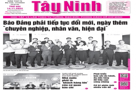 Điểm báo in Tây Ninh ngày 14.11.2022
