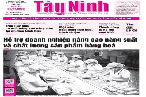 Điểm báo in Tây Ninh ngày 23.11.2022