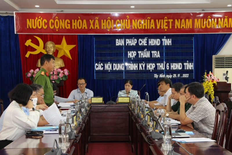 Thẩm tra các nội dung thuộc lĩnh vực pháp chế.