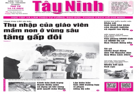 Điểm báo in Tây Ninh ngày 14.12.2022