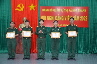 Đảng bộ Quân sự thị xã Hoà Thành: Hội nghị đảng viên năm 2022