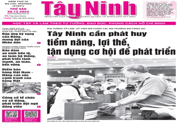 Điểm báo in Tây Ninh ngày 30.12.2022