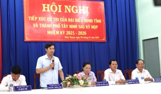 Bí thư Tỉnh uỷ, Chủ tịch HĐND tỉnh Nguyễn Thành Tâm cảm ơn sự tin tưởng, đồng hành của cử tri