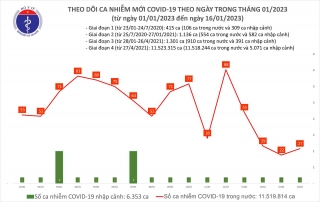 Ngày 16/1: Ca mắc COVID-19 mới nhiều gấp hơn 2 lần số khỏi bệnh