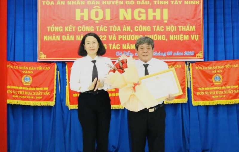 Gò Dầu: Tổng kết công tác Tòa án và Hội thẩm nhân dân năm 2022