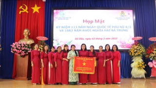 Hội LHPN huyện Gò Dầu được UBND tỉnh tặng Cờ đơn vị dẫn đầu phong trào thi đua khối huyện, thị xã, thành phố năm 2022