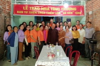 Ban từ thiện chùa Thiền Lâm - Gò Kén: Tặng nhà đại đoàn kết tại phường Long Thành Trung