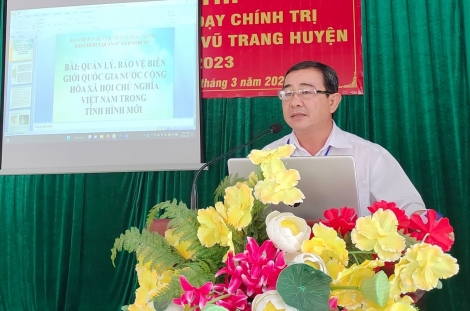 Châu Thành: Hội thi cán bộ giảng dạy chính trị trong LLVT huyện năm 2023