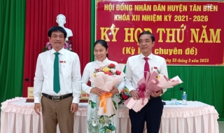 Tân Biên: Bà Nguyễn Thị Thành được bầu giữ chức vụ Chủ tịch UBND huyện  nhiệm kỳ 2021 - 2026