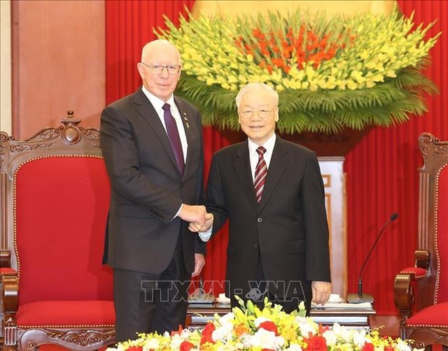 Tổng Bí thư Nguyễn Phú Trọng tiếp Toàn quyền Australia David Hurley