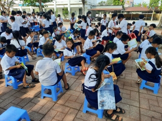 Trường tiểu học Triệu Thị Trinh (Hòa Thành): Ngày hội đọc sách thu hút đông đảo học sinh tham gia