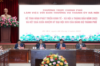 Thường trực Chính phủ làm việc với Ban Thường vụ Thành ủy Hà Nội