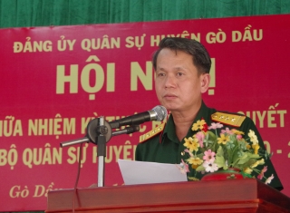 Đảng uỷ quân sự huyện Gò Dầu: Sơ kết giữa nhiệm kỳ thực hiện Nghị quyết Đại hội Đảng bộ nhiệm kỳ 2020-2025