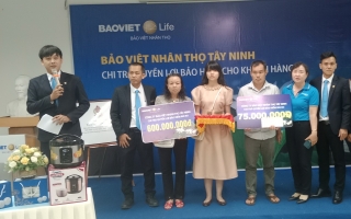 Công ty Bảo Việt Nhân thọ Tây Ninh: Chi trả bảo hiểm nhân thọ cho khách hàng