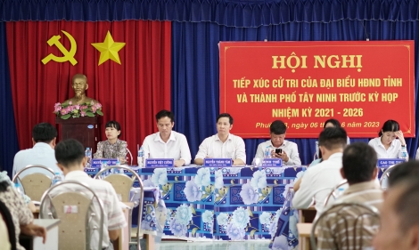Bí thư Tỉnh uỷ, Chủ tịch HĐND tỉnh Nguyễn Thành Tâm tiếp xúc cử tri phường 3 thành phố Tây Ninh