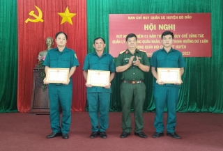 Ban CHQS huyện Gò Dầu: Sơ kết thực hiện quy chế quản lý tư tưởng quân nhân, nắm và định hướng dư luận trong Quân đội