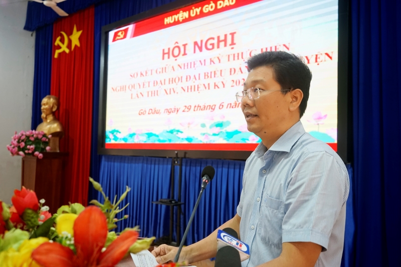 Huyện ủy Gò Dầu: Sơ kết giữa nhiệm kỳ 2020 - 2025