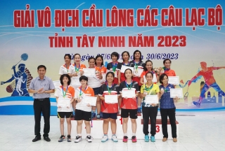 Kết thúc Giải vô địch cầu lông các câu lạc bộ tỉnh Tây Ninh năm 2023