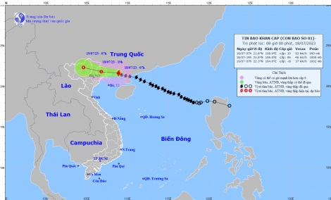 Bão số 1 giật cấp 12, cách Móng Cái (Quảng Ninh) 100km