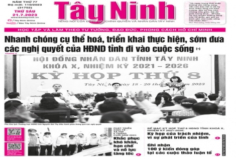 Điểm báo in Tây Ninh ngày 21.07.2023