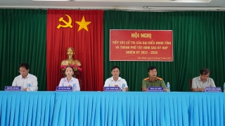 Trưởng Ban Nội chính Tỉnh uỷ Nguyễn Hồng Thanh tiếp xúc cử tri xã Tân Bình