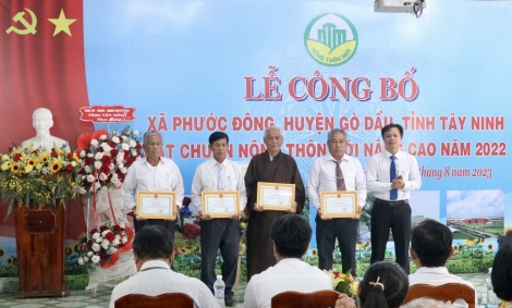 Xã Phước Đông (huyện Gò Dầu) đạt chuẩn nông thôn mới nâng cao