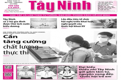 Điểm báo in Tây Ninh ngày 08.9.2023