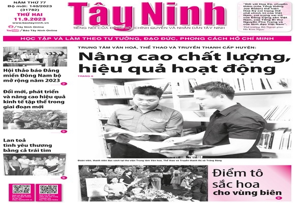 Điểm báo in Tây Ninh ngày 11.9.2023