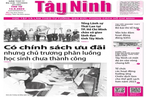Điểm báo in Tây Ninh ngày 13.9.2023