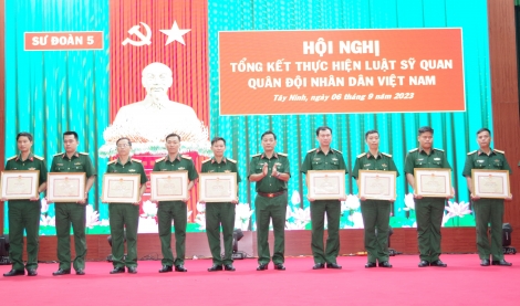 Sư đoàn 5: Tổng kết thực hiện Luật Sĩ quan Quân đội nhân dân Việt Nam