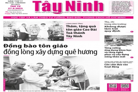 Điểm báo in Tây Ninh ngày 27.9.2023