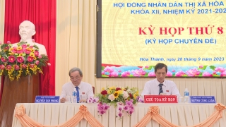 HĐND thị xã Hoà Thành: Tổ chức kỳ họp chuyên đề thông qua các tờ trình của UBND Thị xã