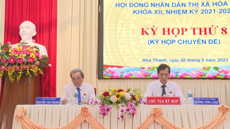 HĐND thị xã Hoà Thành: Tổ chức kỳ họp chuyên đề thông qua các tờ trình của UBND Thị xã