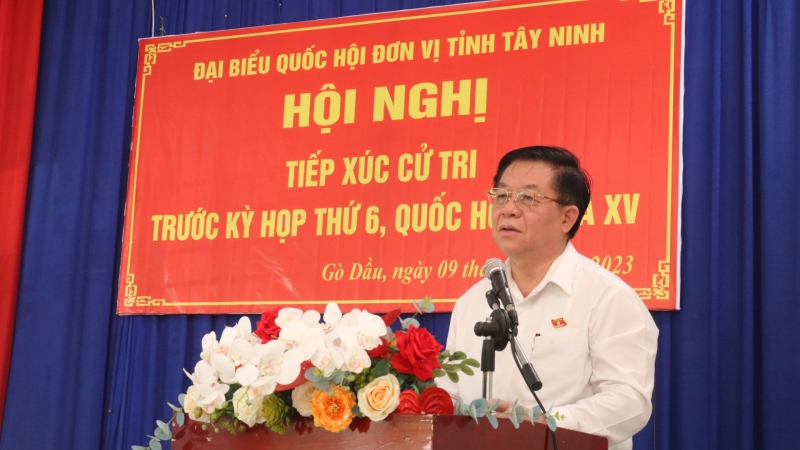 Đại biểu Quốc hội đơn vị tỉnh Tây Ninh tiếp xúc cử tri huyện Gò Dầu