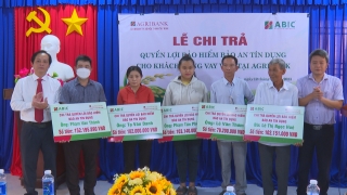 5 khách hàng Agribank thị xã Hoà Thành được trả bảo hiểm gần 611,5 triệu đồng