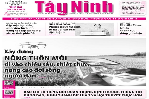 Điểm báo in Tây Ninh ngày 30.10.2023