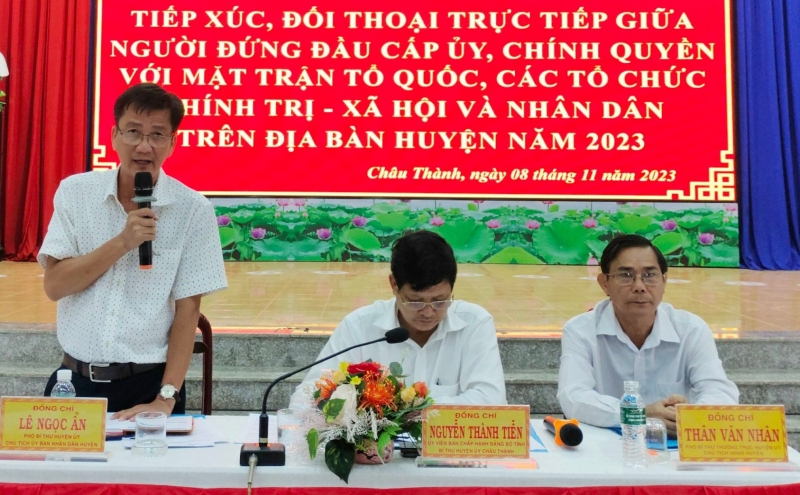 Châu Thành: Tiếp xúc đối thoại giữa người đứng đầu cấp uỷ, chính quyền với MTTQ, các tổ chức chính trị - xã hội và nhân dân