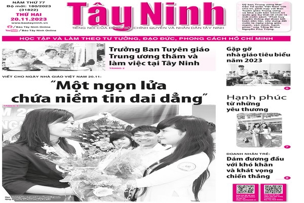 Điểm báo in Tây Ninh ngày 20.11.2023