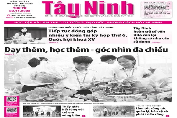 Điểm báo in Tây Ninh ngày 22.11.2023